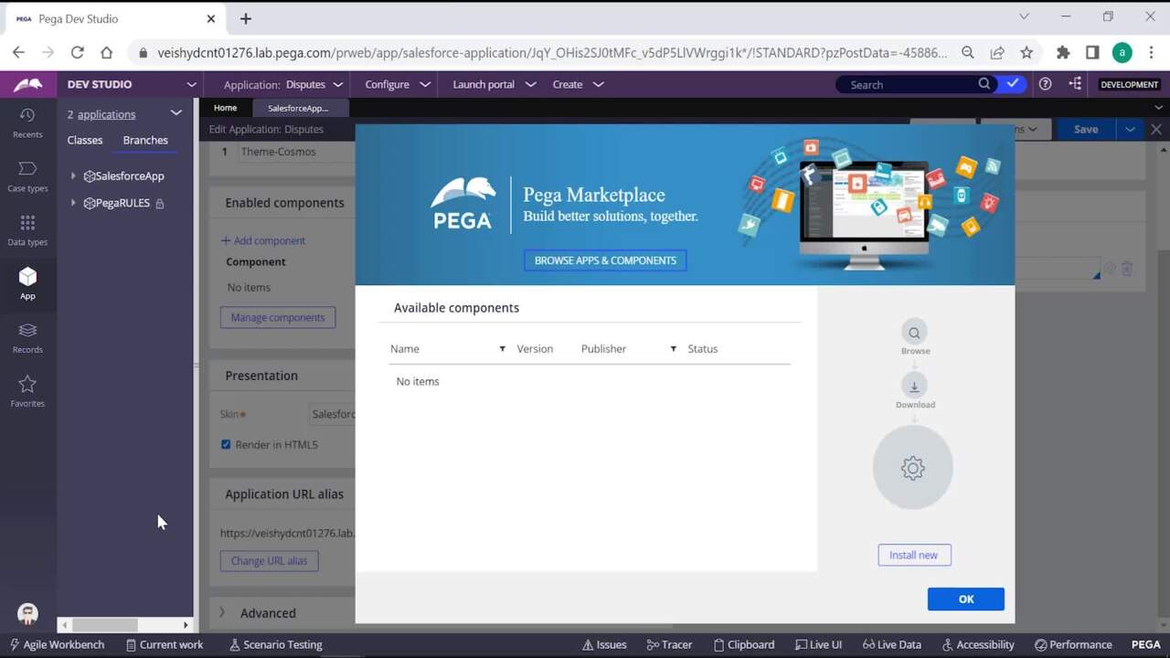 How to install the Pega Process Fabric Hub connector for Salesforce in a wrapper application hosted on a remote Pega Platform instance