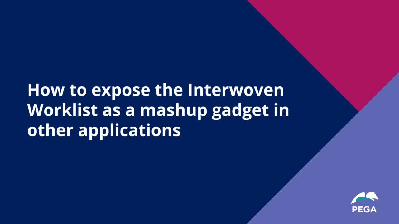 How to expose the Interwoven Worklist as a mashup gadget in other applications