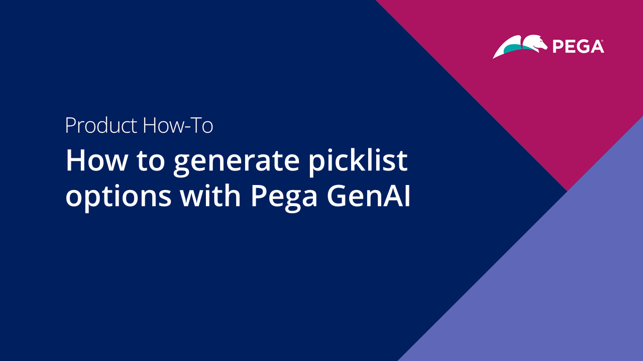 How to generate picklist options using Pega GenAI