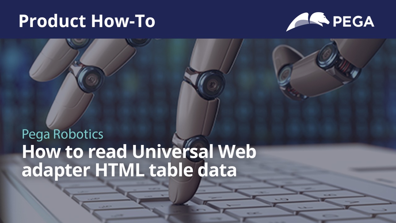 How to read Universal Web adapter HTML table data