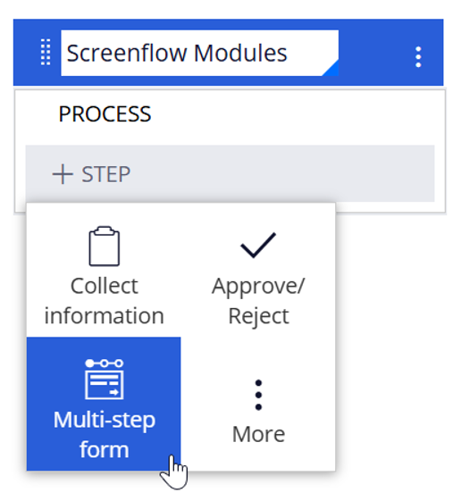Multi-step form AppStudio configuration
