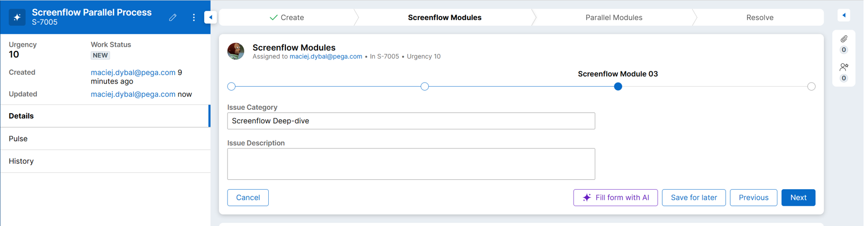 Multi-step form runtime
