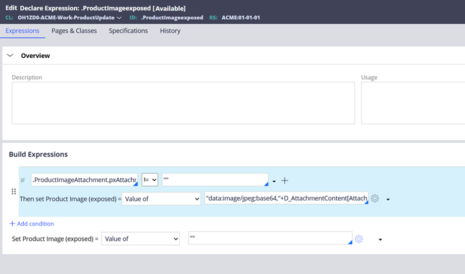 Declare expression logic