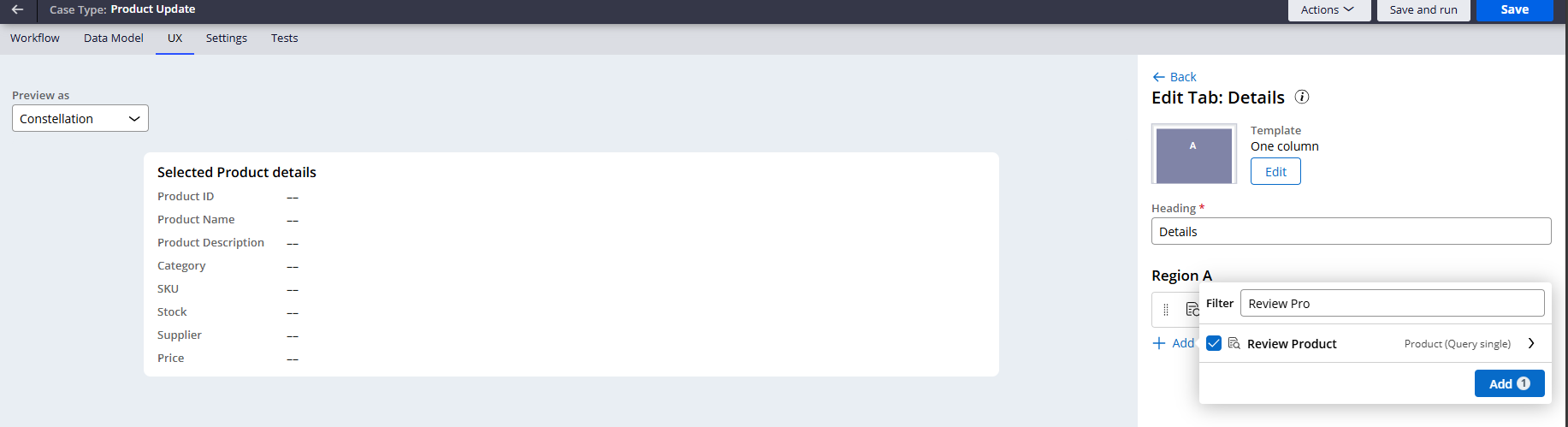 Details Tab definition