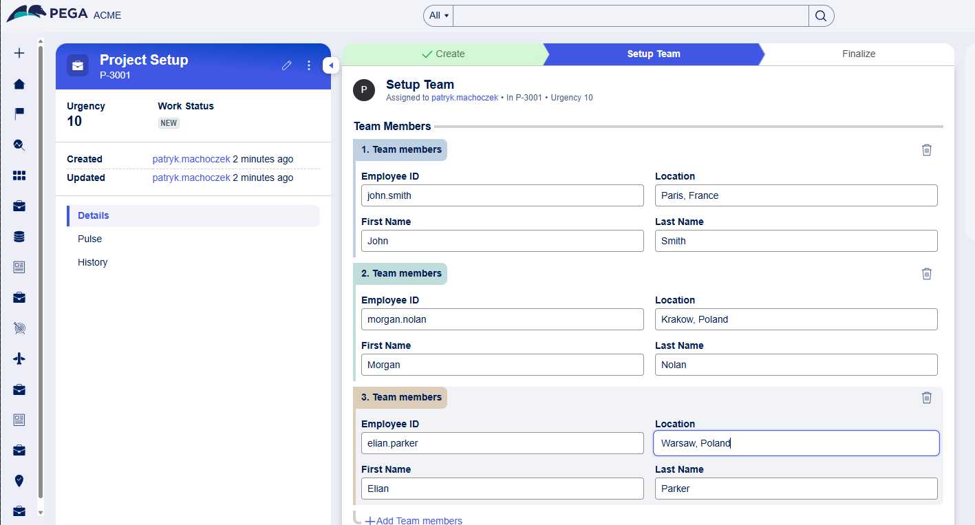Fill list of records