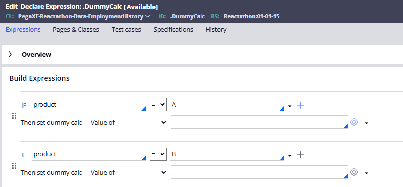 Calculation configuration in Dev Studio