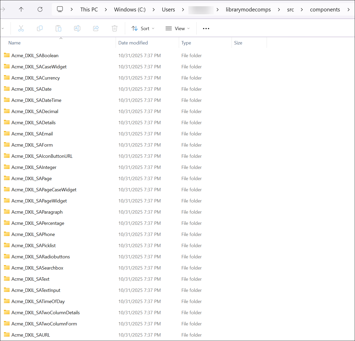 The standalone components depicted in a folder