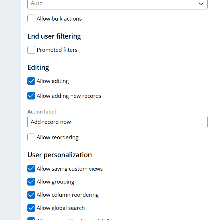 Further view configurations