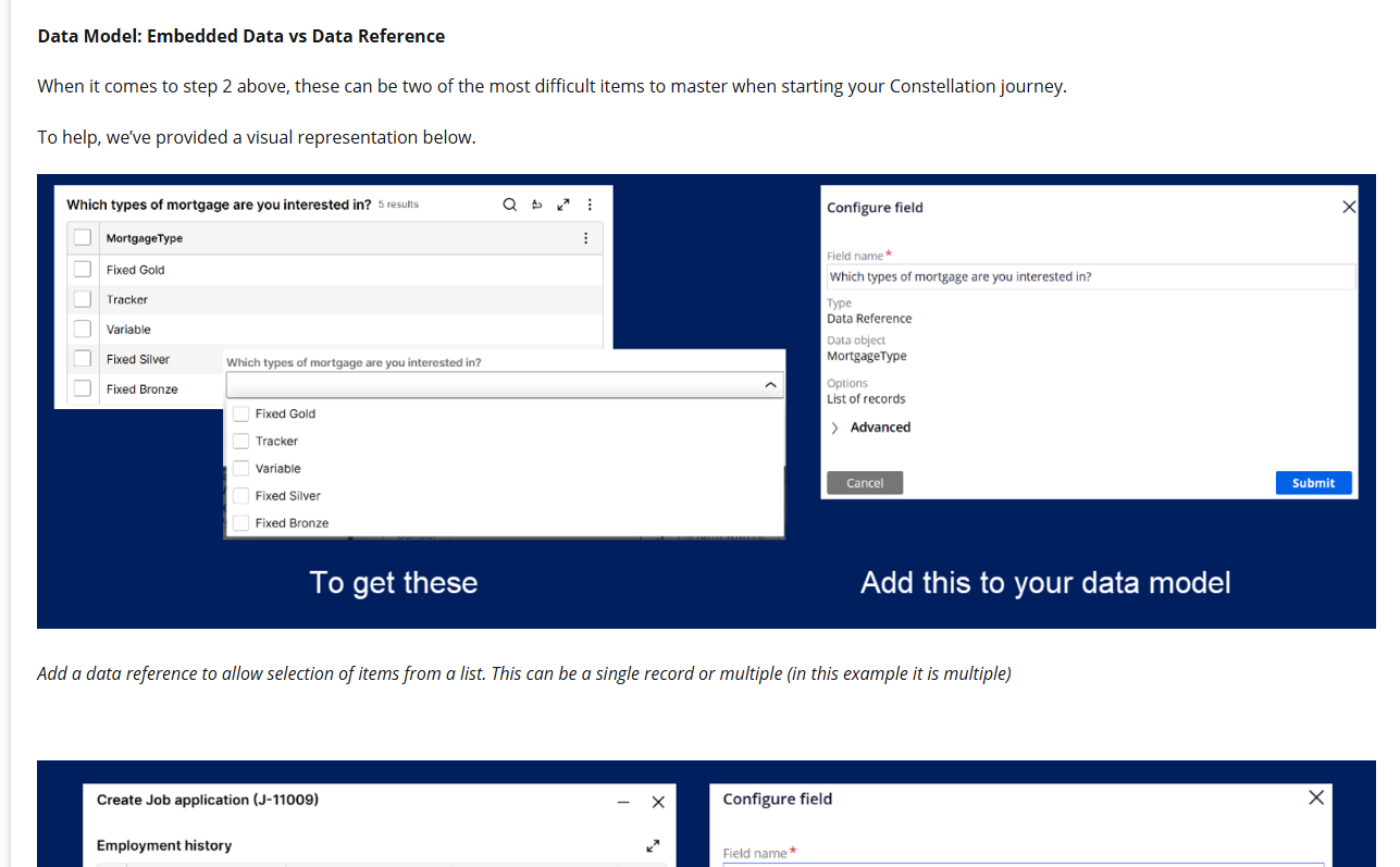 Data reference configuration example