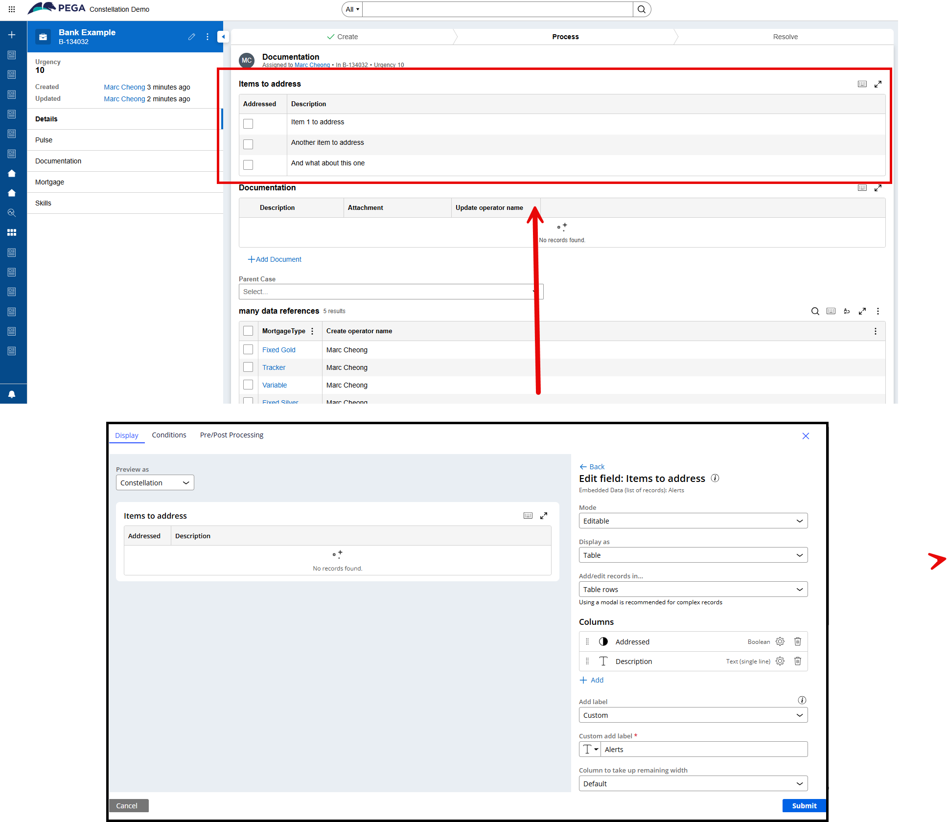 Embedded data with tick boxes