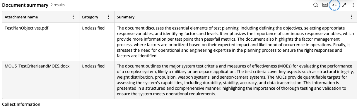 Document Summary via GenAI Connect
