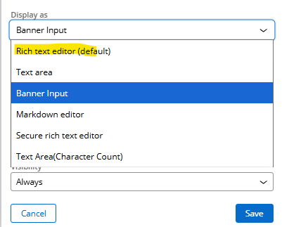 Display options