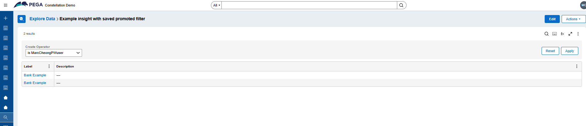 Saved Insight, with defaulted value