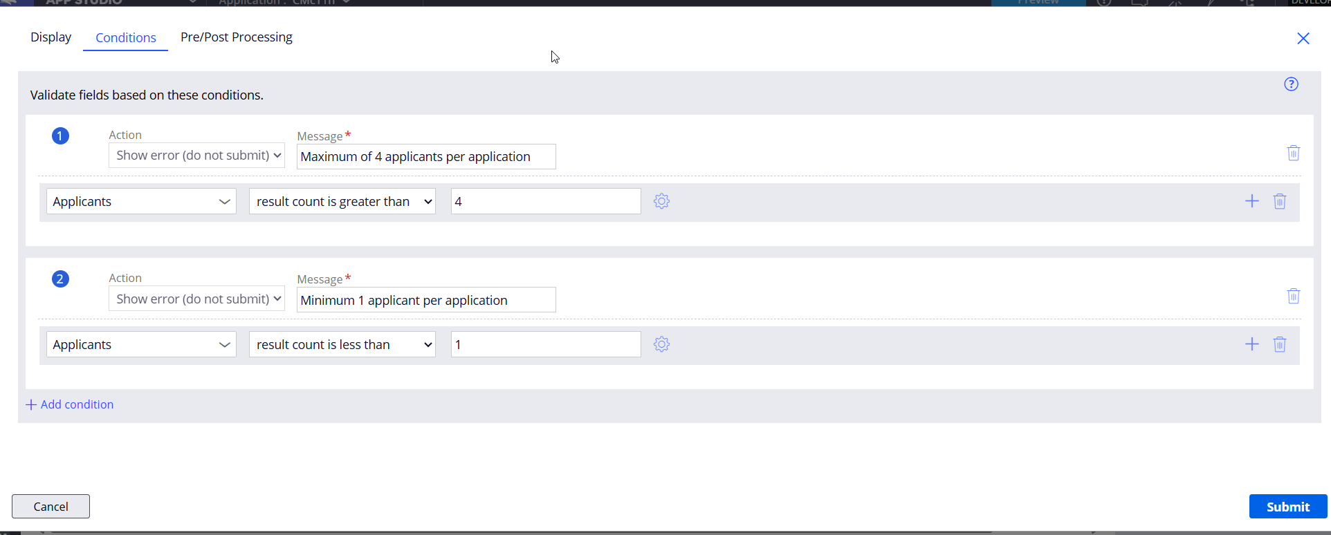 Min and max validation