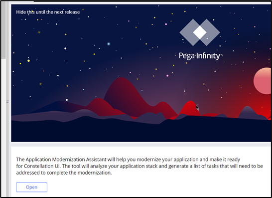 Access to Modernization Assistant landing page