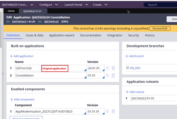 Constellation modernized application