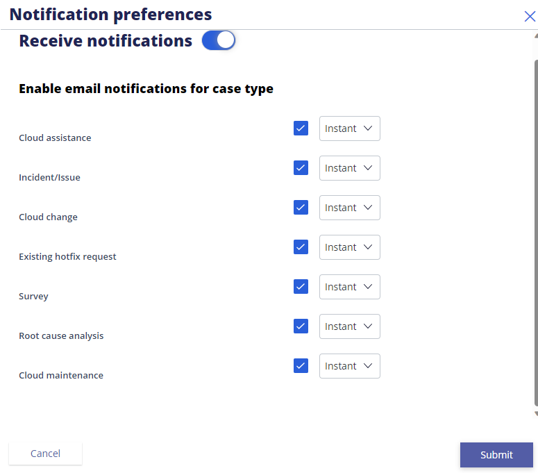 Notification preferences