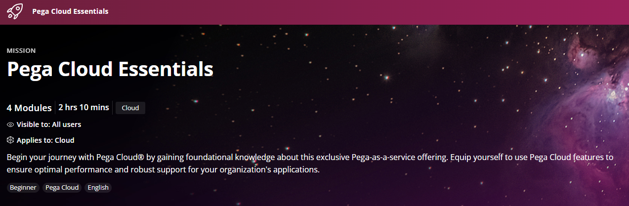 Pega Cloud Essentials