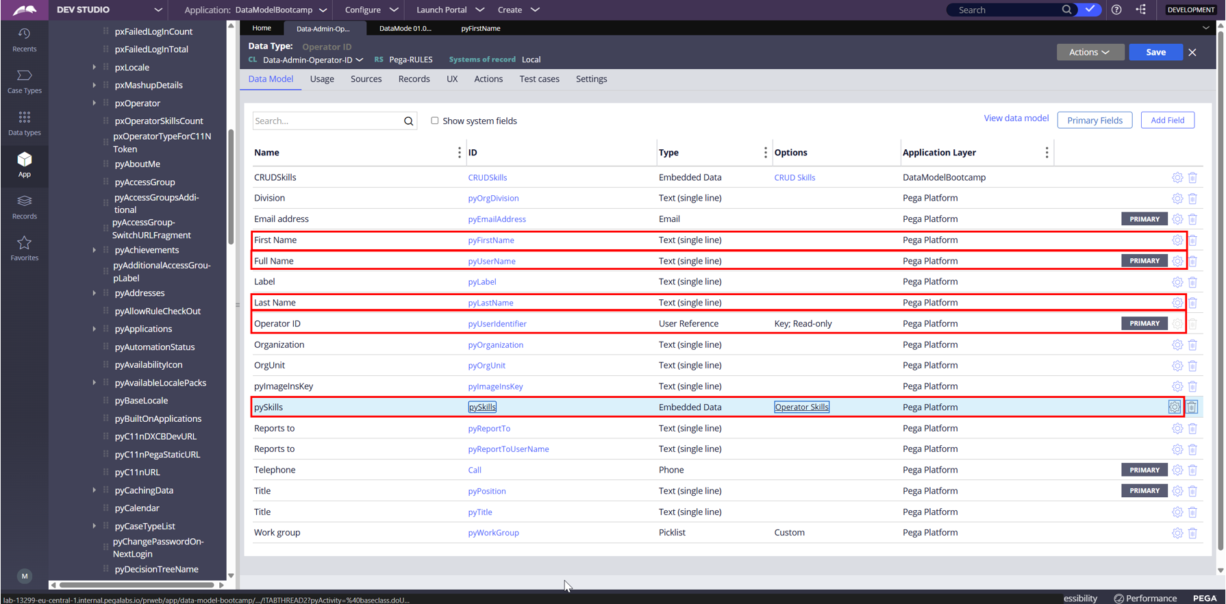 OperatorId Relevant Records