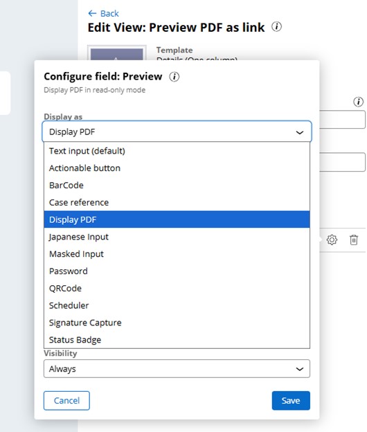 Configure a partial view