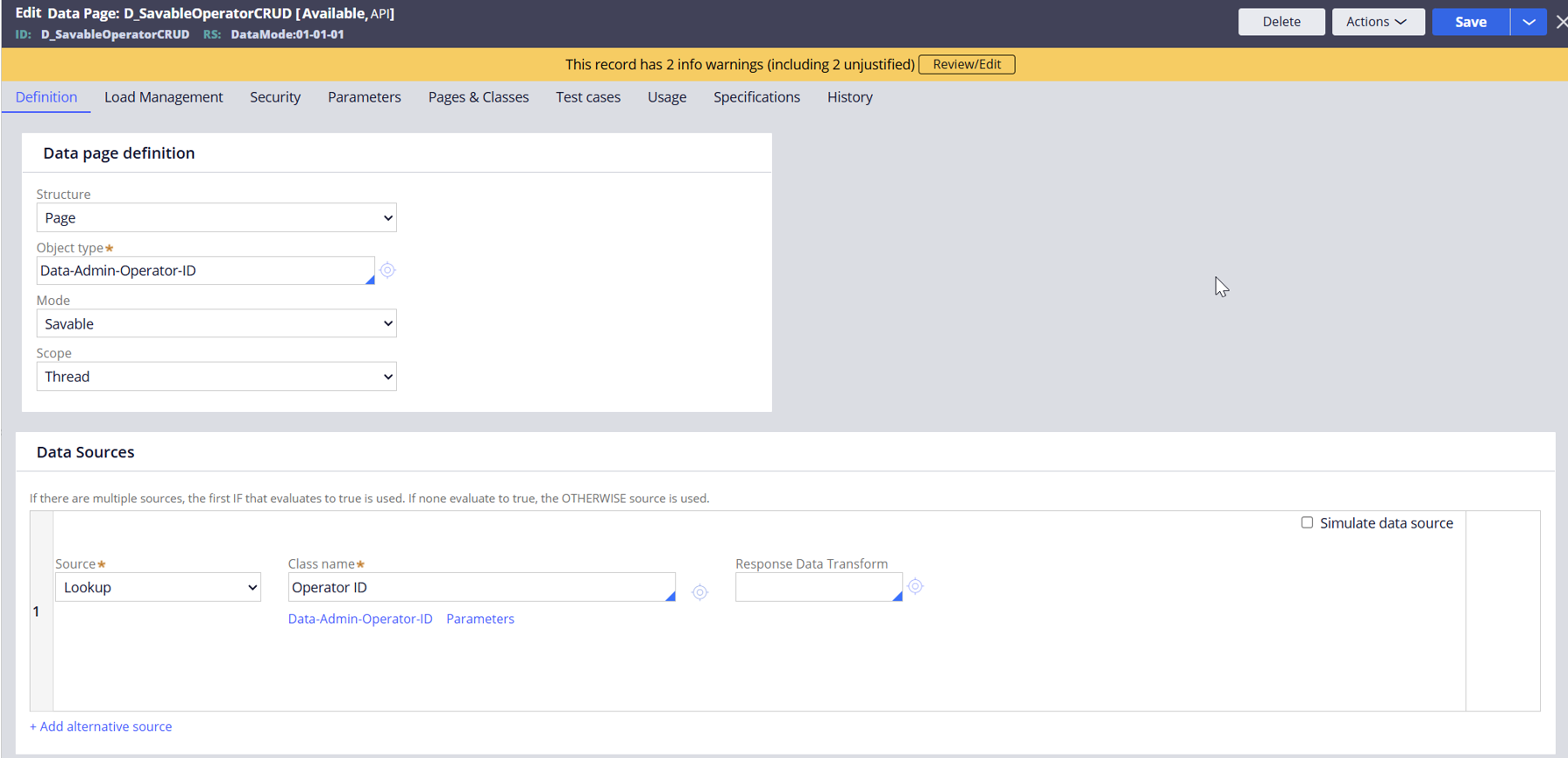 Savable DP for Operator