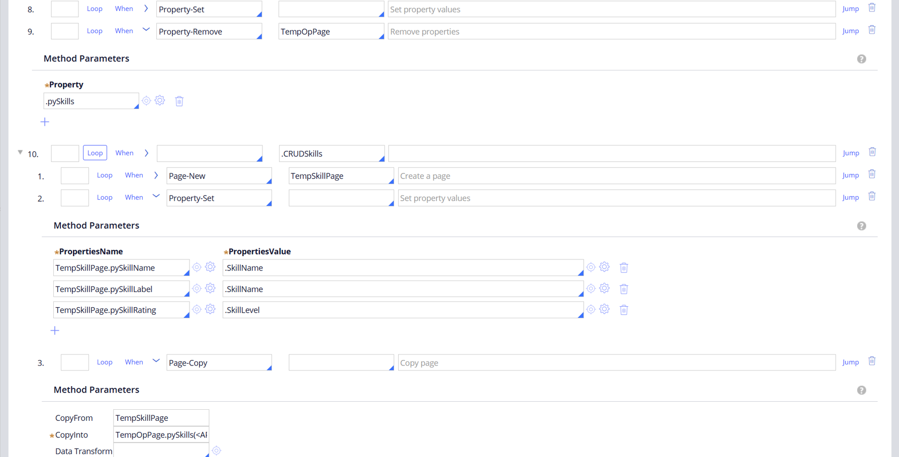 Populate pySkills based on CRUD skills