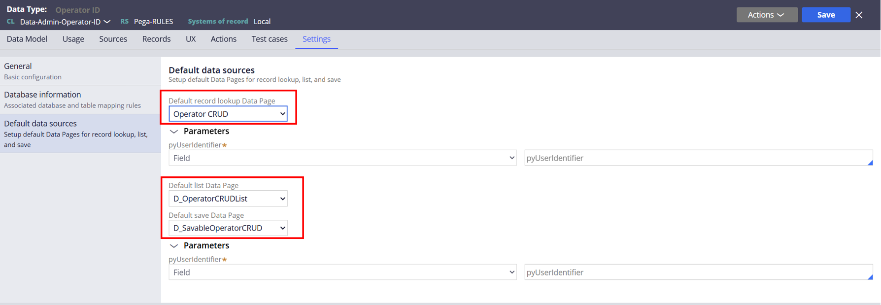 Set default DP for OperatorID