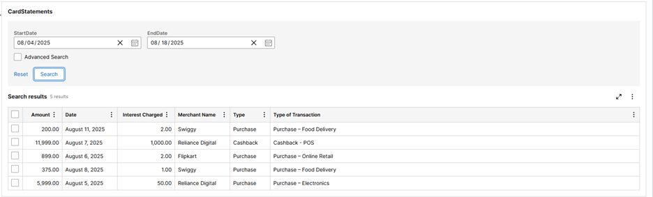 Advanced search view 1