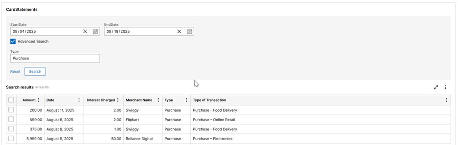 Advanced search view 2