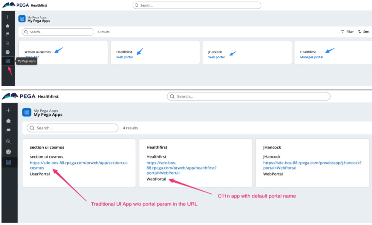 Different landing pages in a page