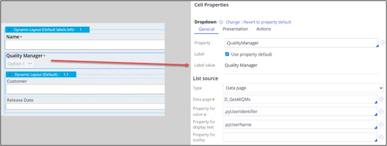 Quality Manager Reference field in Theme Cosmos app