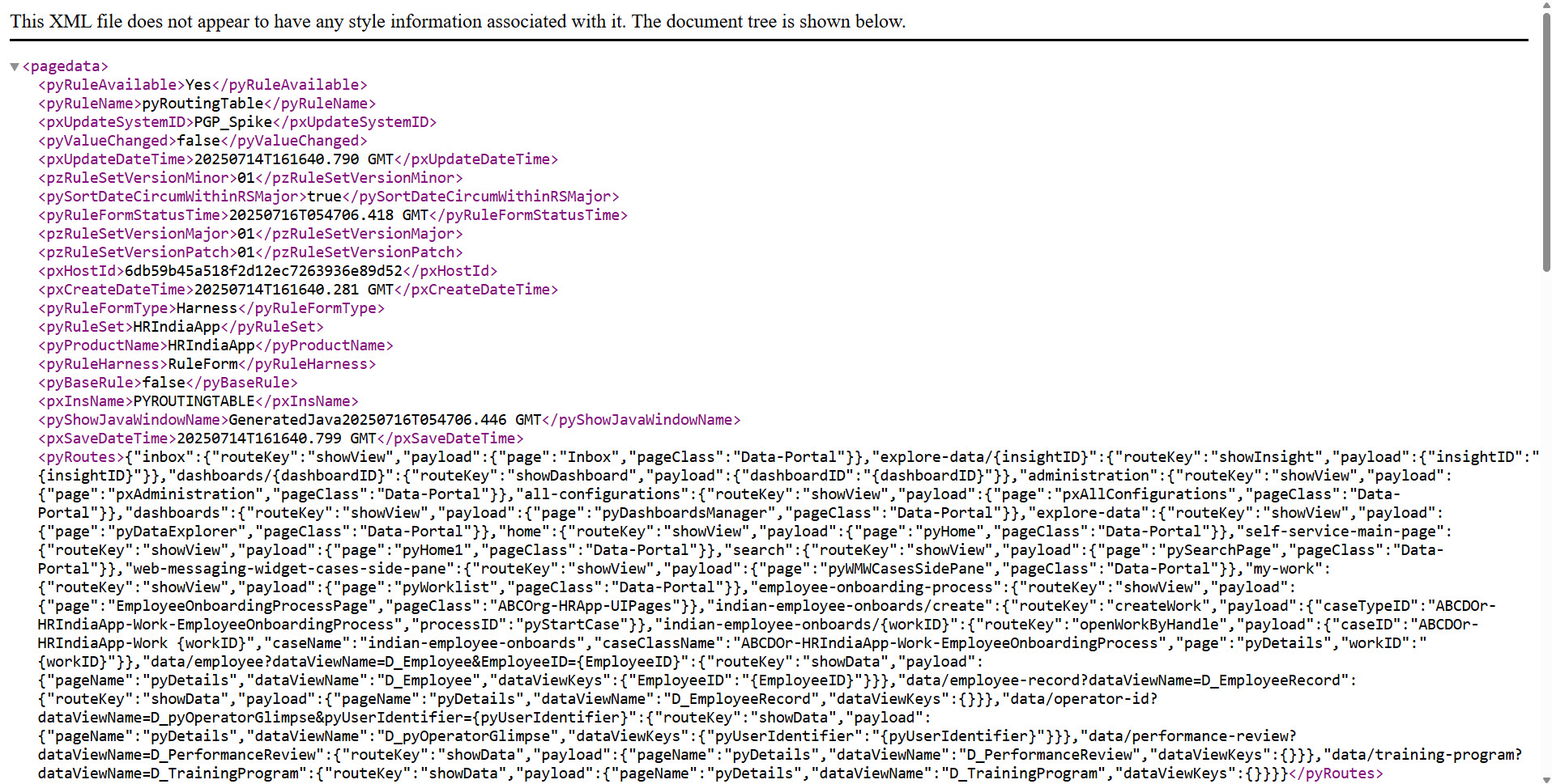 pyRoutingTable rule XML format
