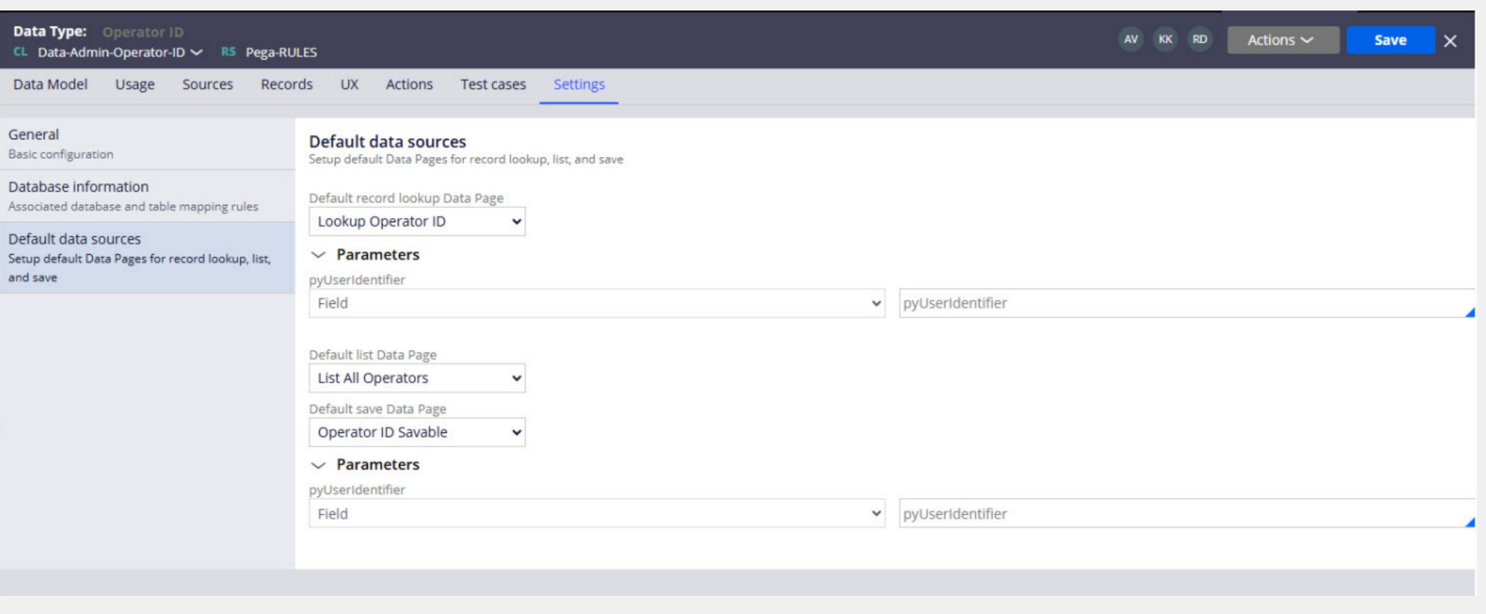 Default Data Sources