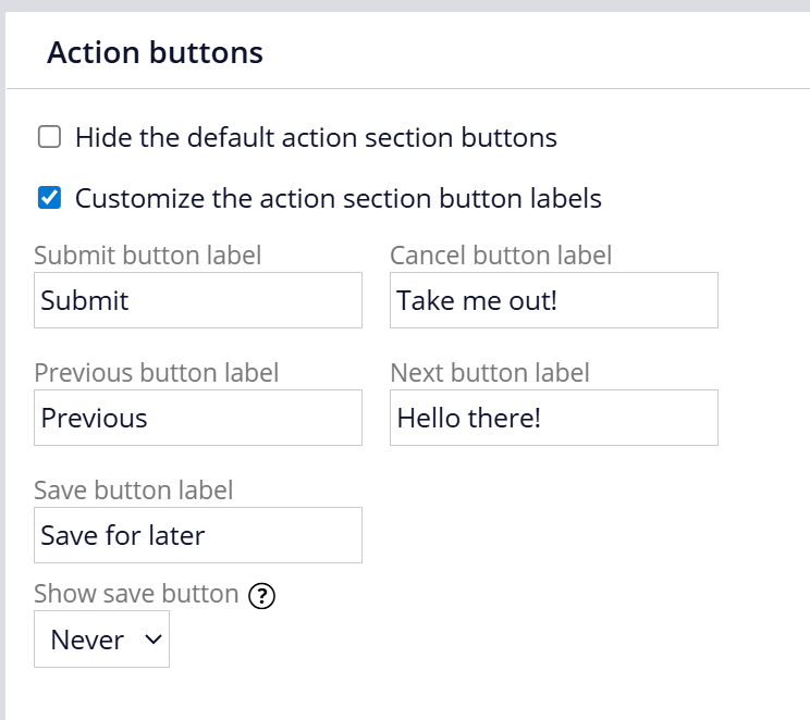 Flow action ruleform