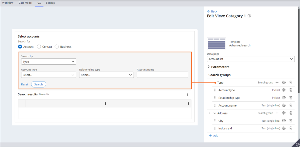 Search and Select pattern