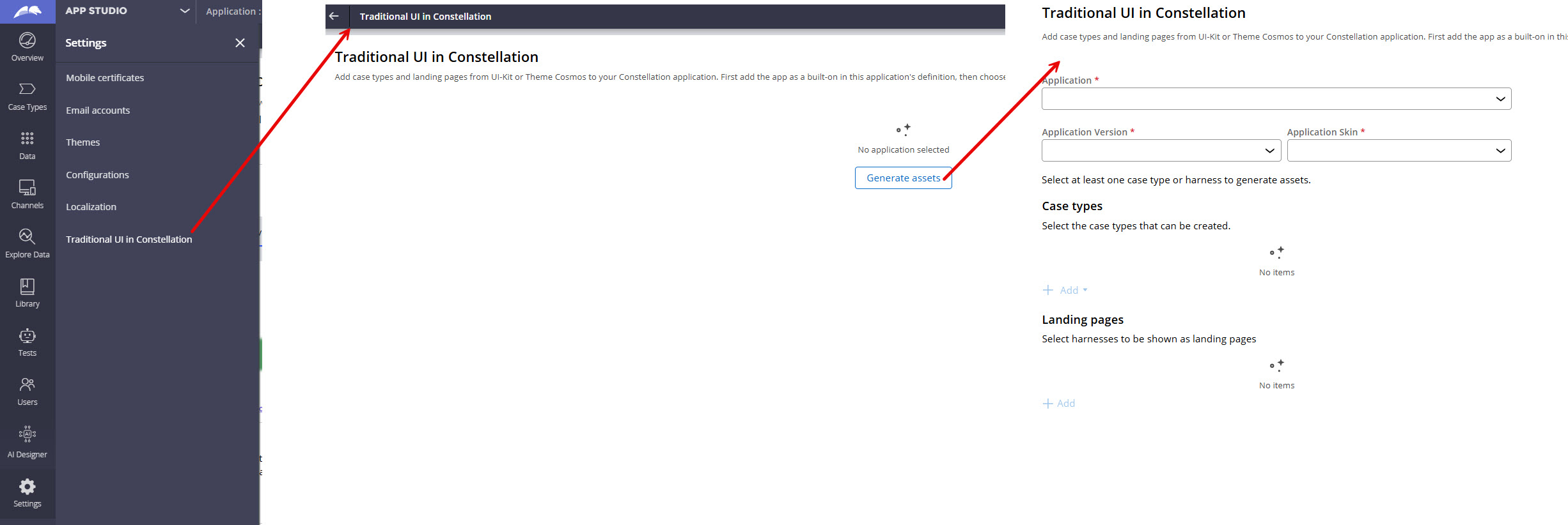 App studio blended UI pages