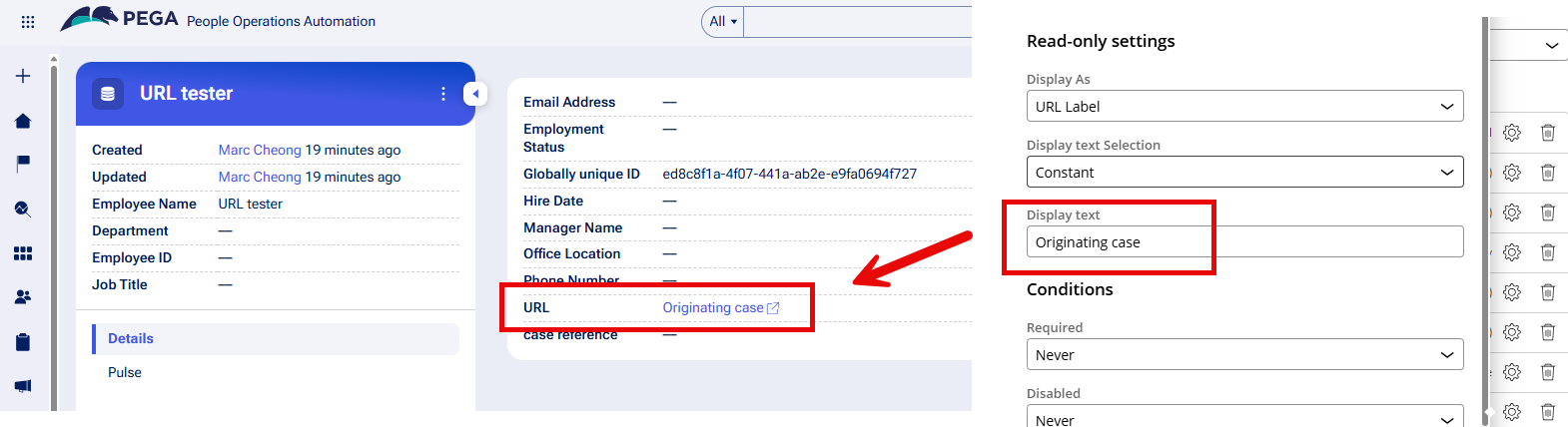 URL settings for form or list view