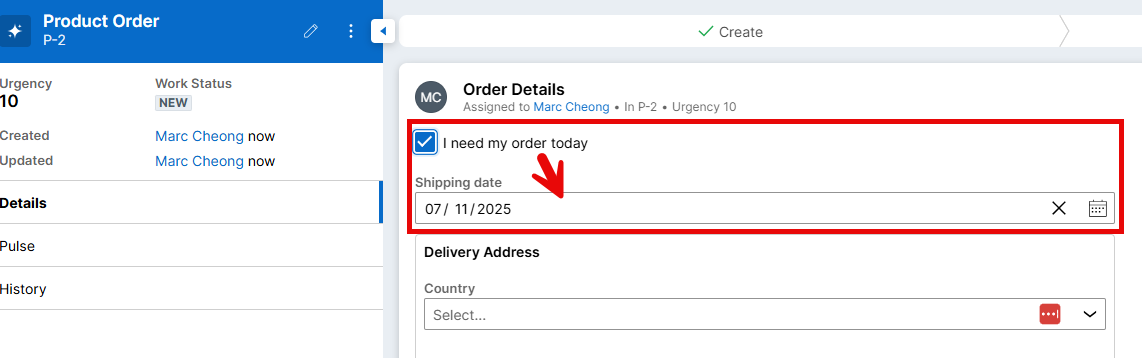 Update shipping date run time with highlight