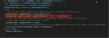 Update field value code