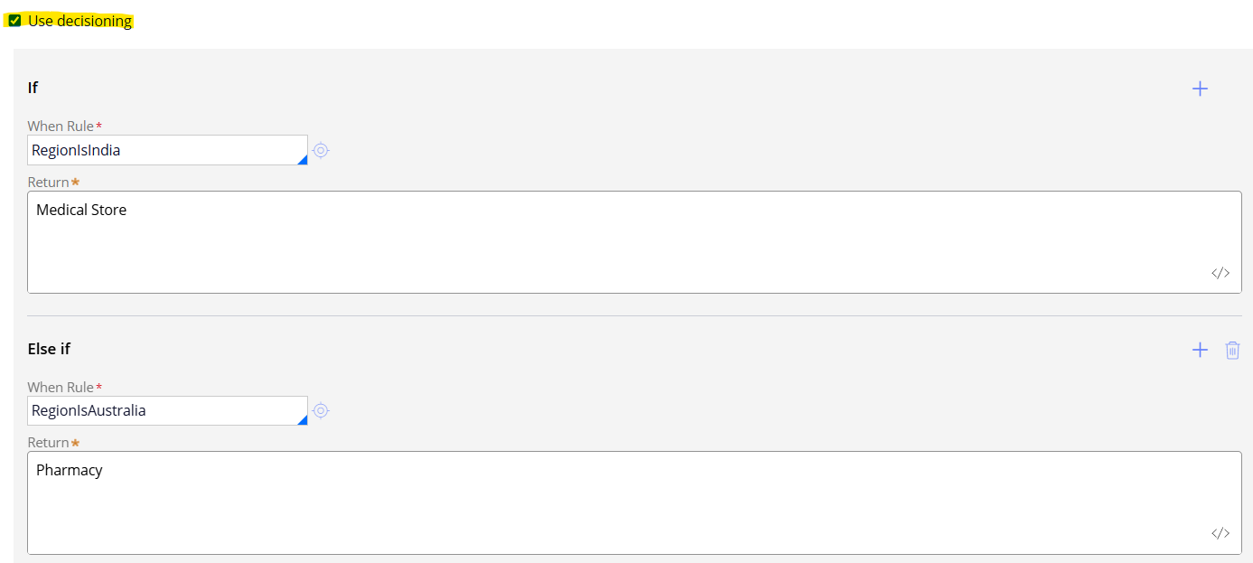 Use decisioning feature of Dynamic Text rules