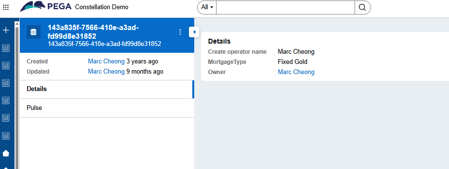 Full page view of data object