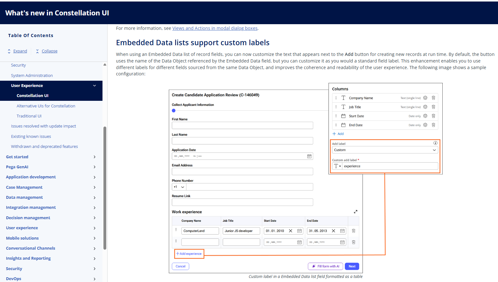 Embedded data configuration in '25
