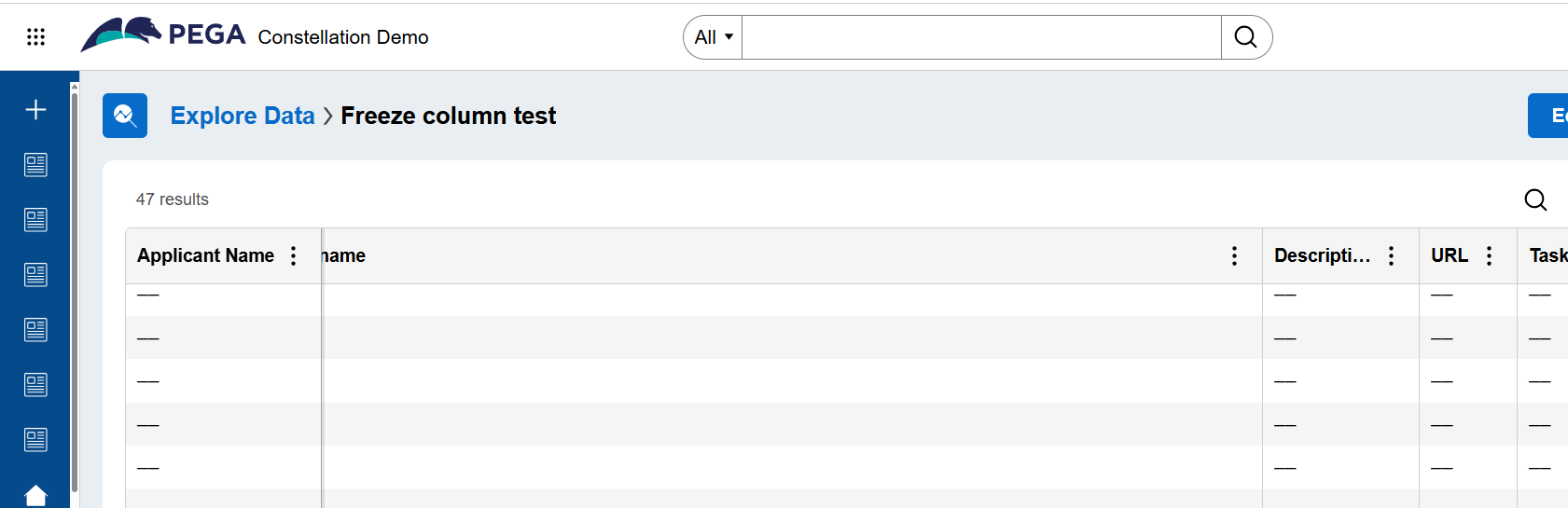 Freeze column for end user