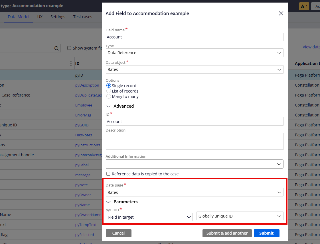 Data Reference configuration