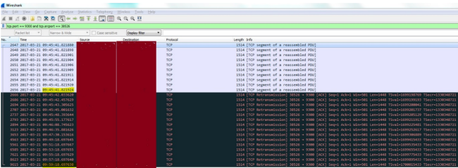 many tcp retransmission wireshark