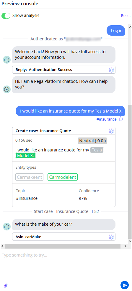 Test And Build A Chatbot From The Preview Console 8 2 Pega