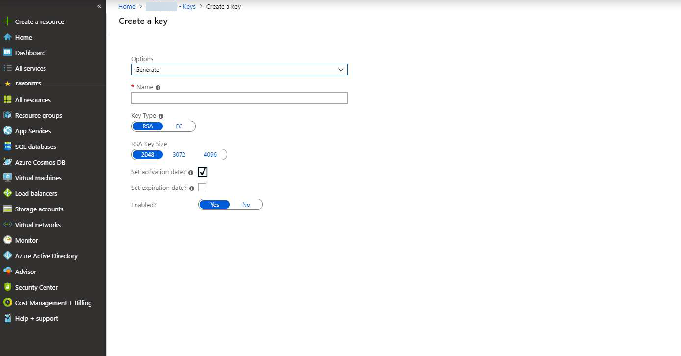 vault.keystore generate Microsoft Vault Configuring Azure keystore  Key a Pega