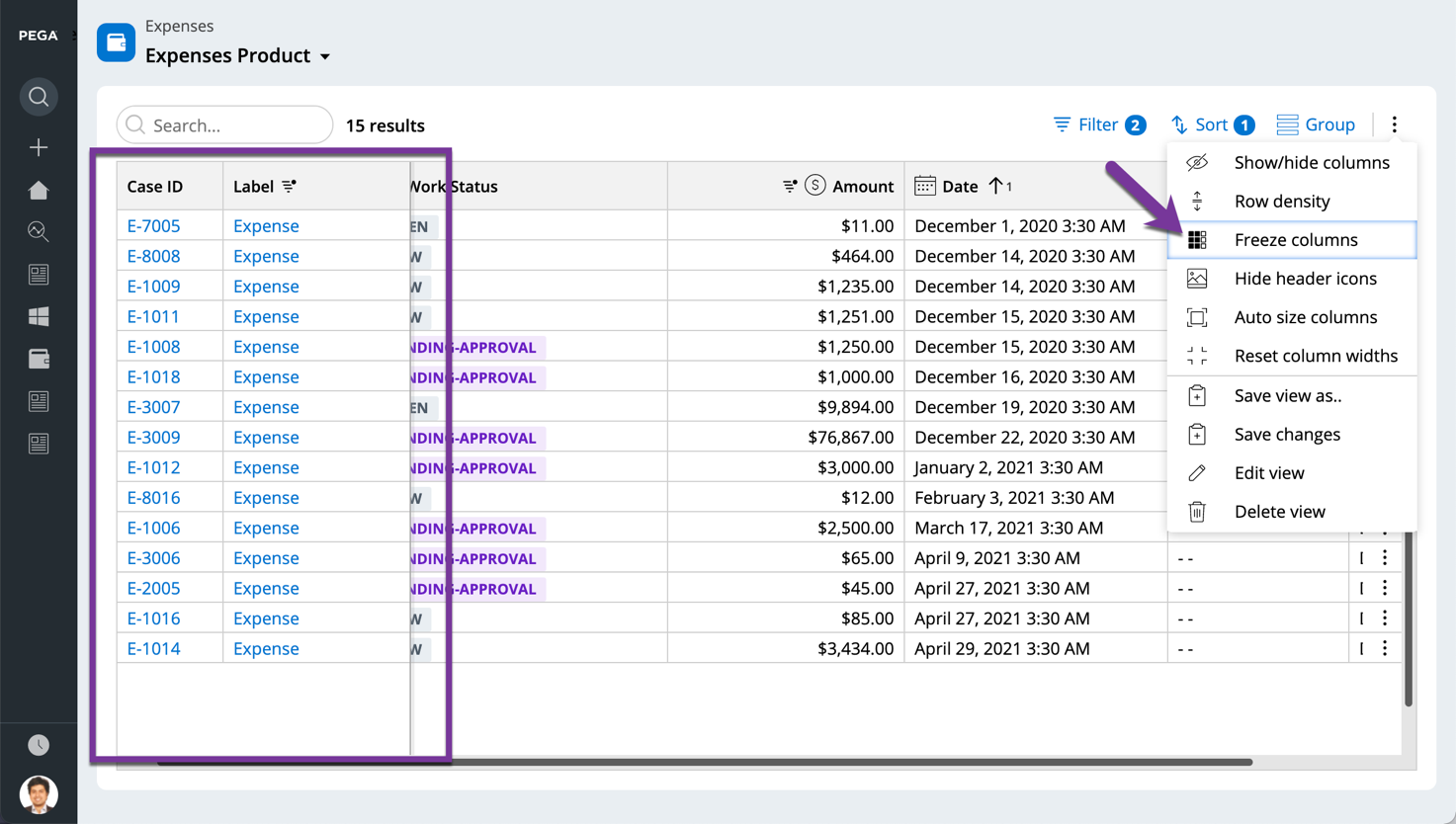 Image displays an example of tables and lists organized properly