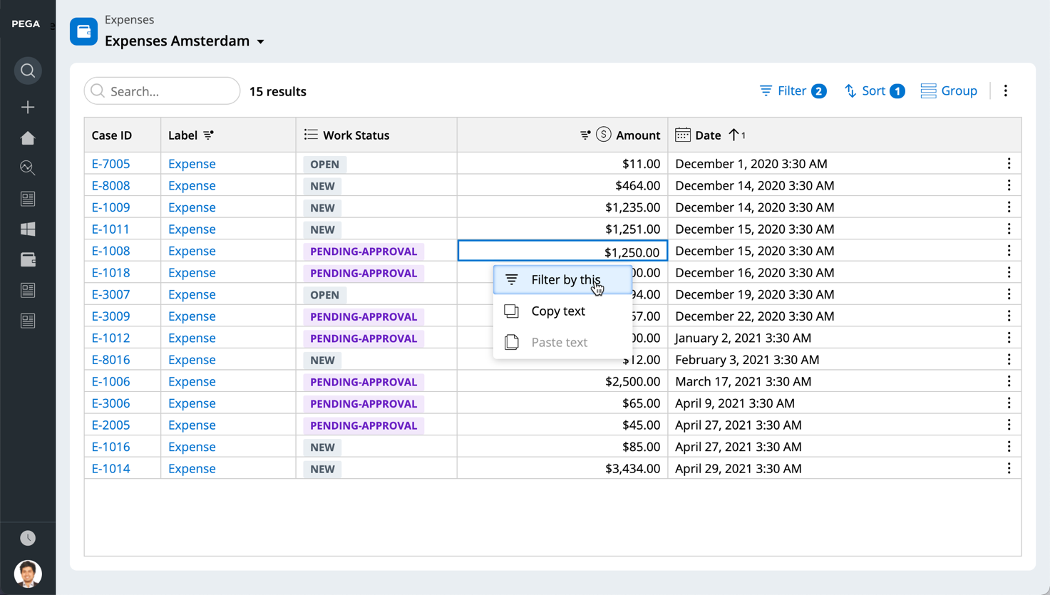 Image displays an example of tables and lists organized properly