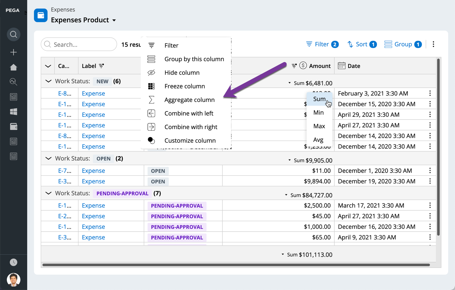 Image displays an example of tables and lists organized properly